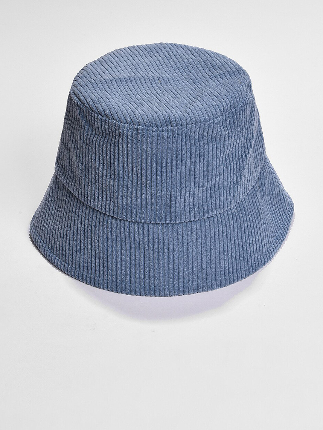 HAUTE SAUCE   Women Blue Striped Bucket Hat
