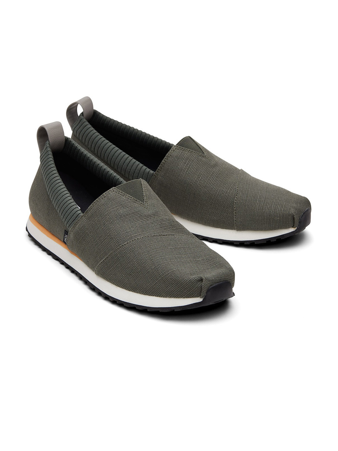 TOMS Men Green Alpargata Canvas Slip-on Sneakers