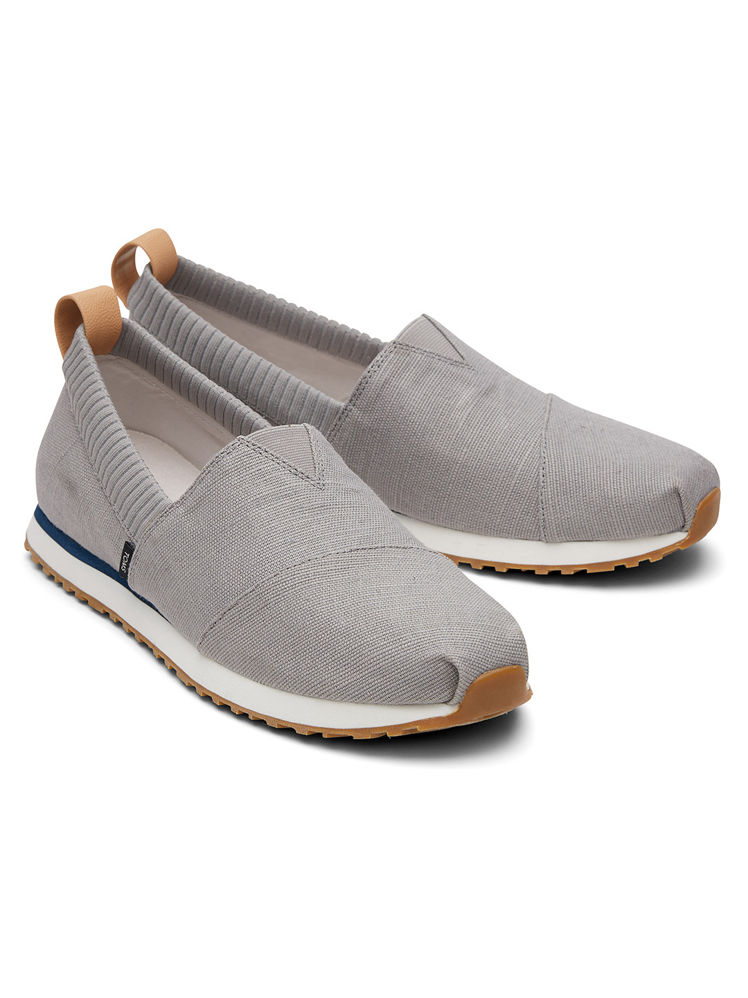 TOMS Men Grey Alpargata Canvas Slip-on Sneakers