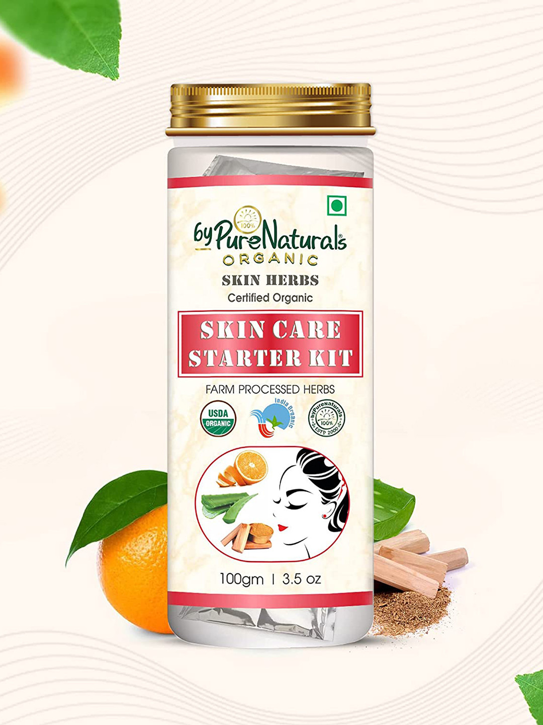 byPureNaturals 100% Natural Herbal Skin Care Starter Kit - 100 g