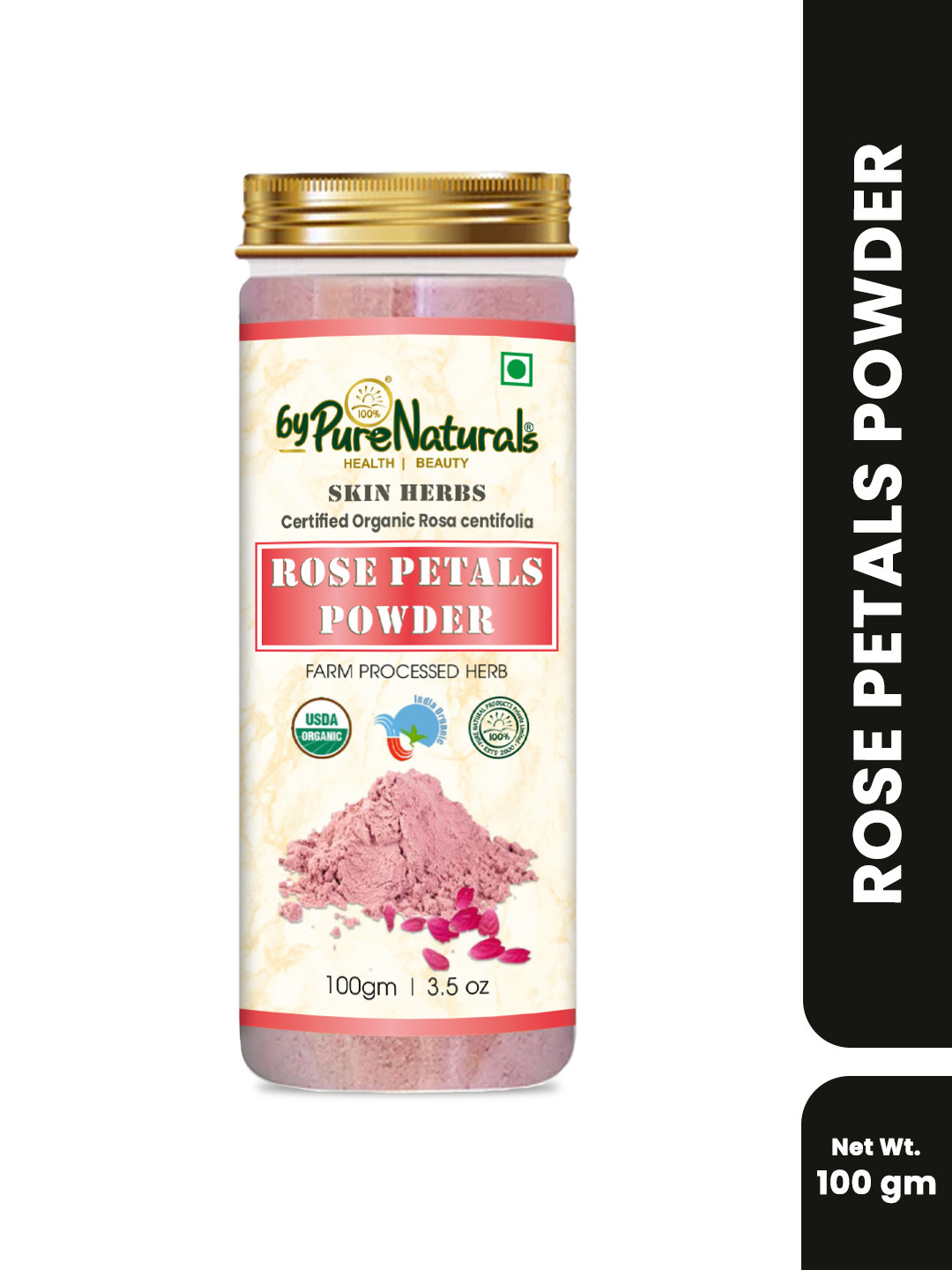 byPureNaturals 100% Natural Herbal Rose Petal Powder - 100 g