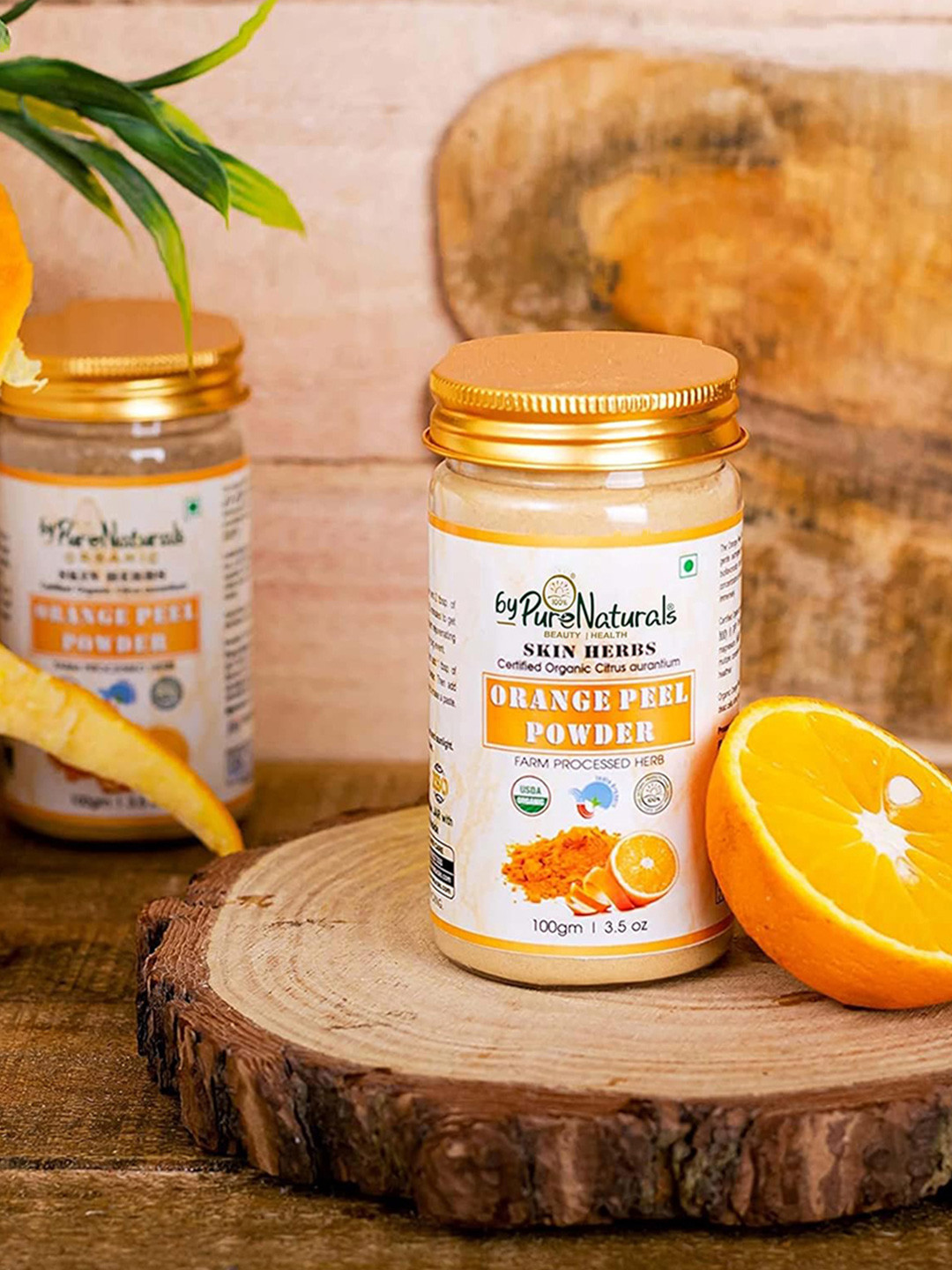 byPureNaturals 100% Natural Herbal Orange Peel Powder for Skin Whitening - 100 g