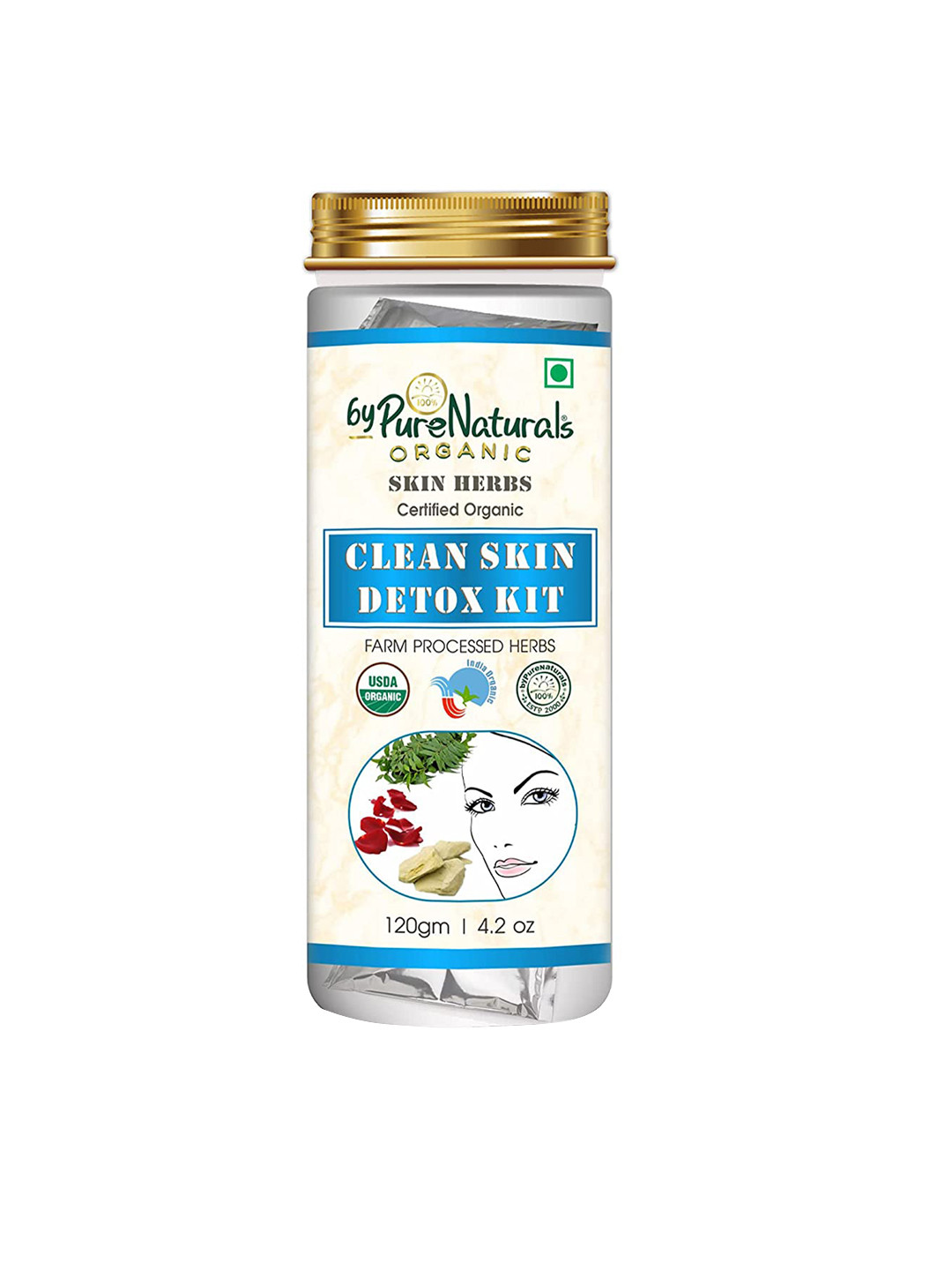 byPureNaturals 100% Natural Herbal Organic Clean Skin Detox Kit - 120 g