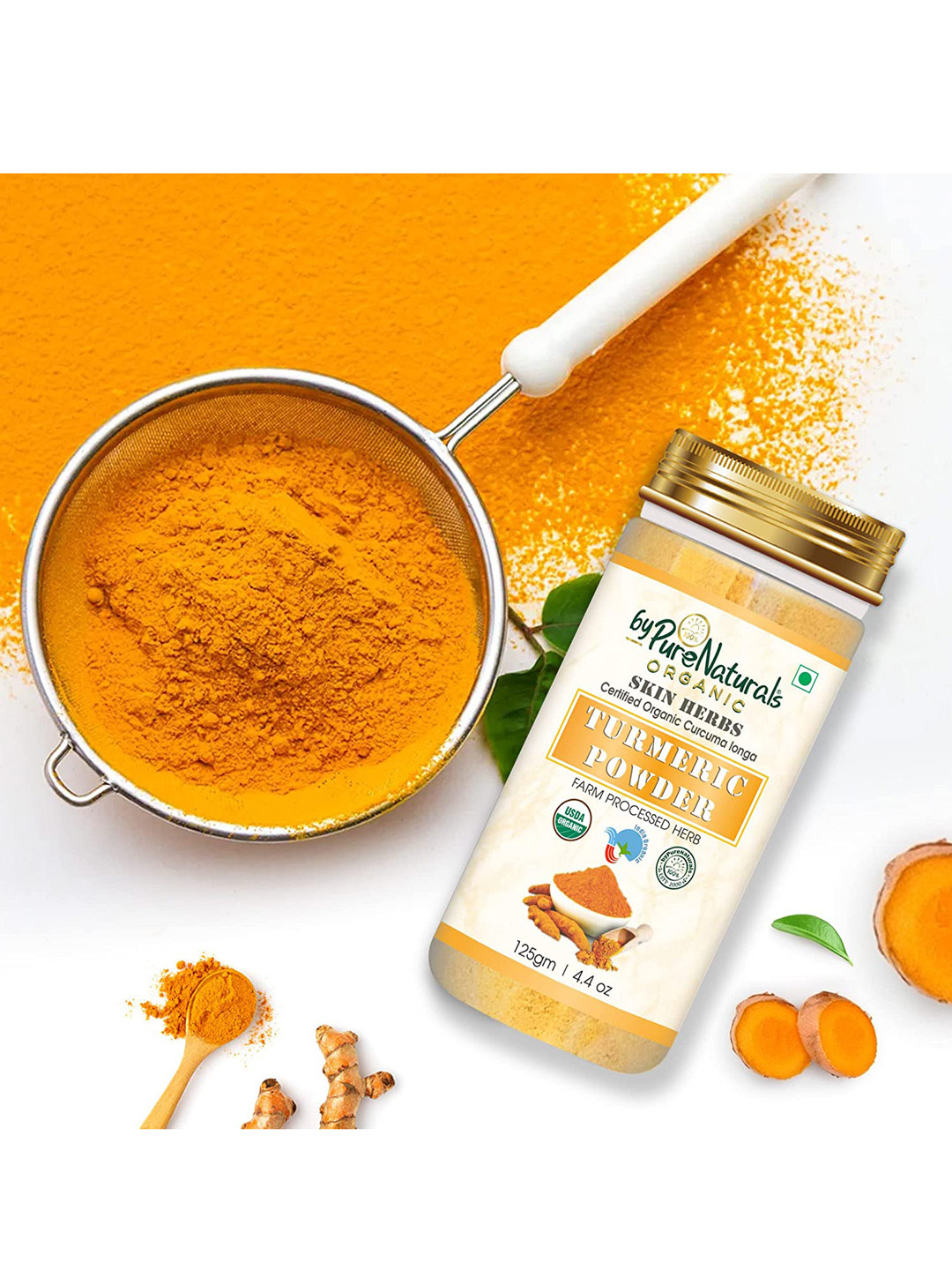 byPureNaturals 100% Natural Herbal Turmeric Powder for Skin Whitening - 125 g