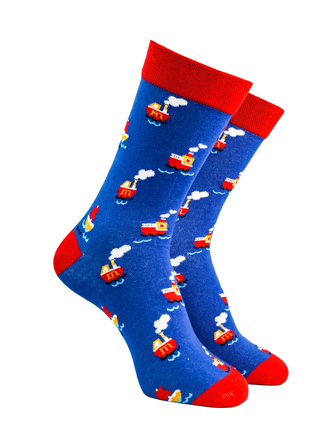 Man Arden Men Blue Patterned Calf Length Cotton Socks