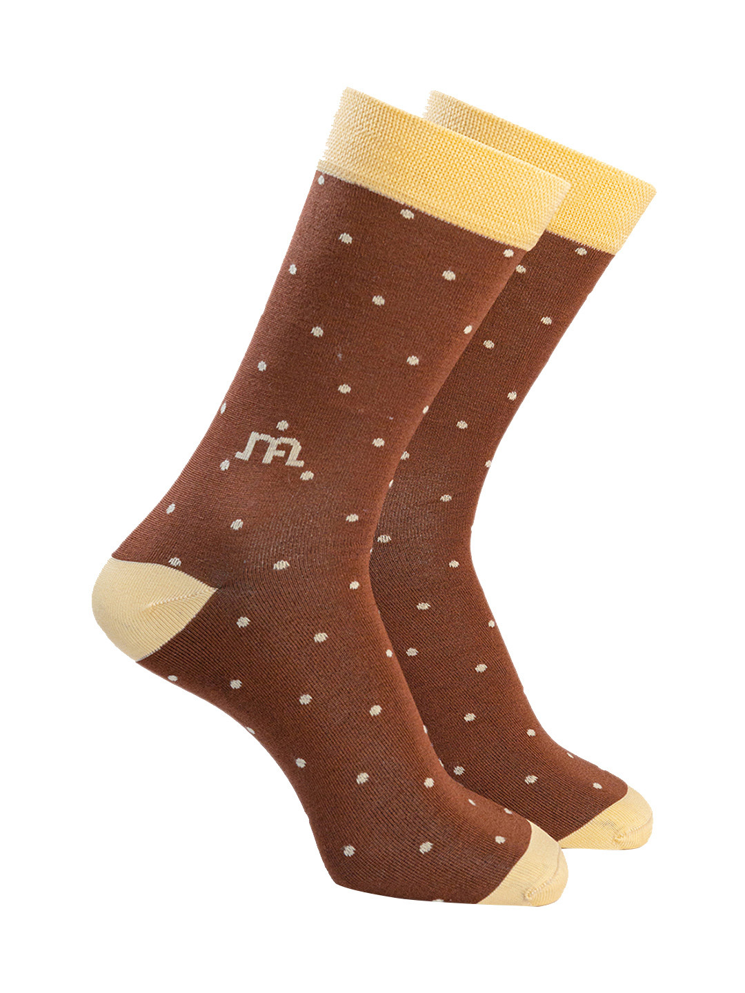 Man Arden Men Brown & Yellow Patterned Calf-Length Cotton Socks