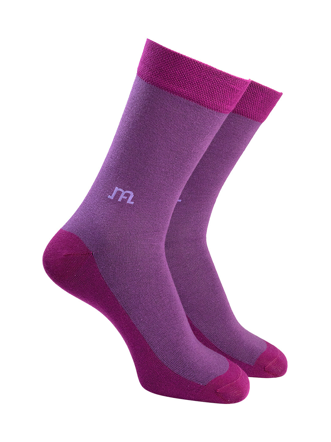 Man Arden Men Purple Solid Cotton Calf-Length Socks