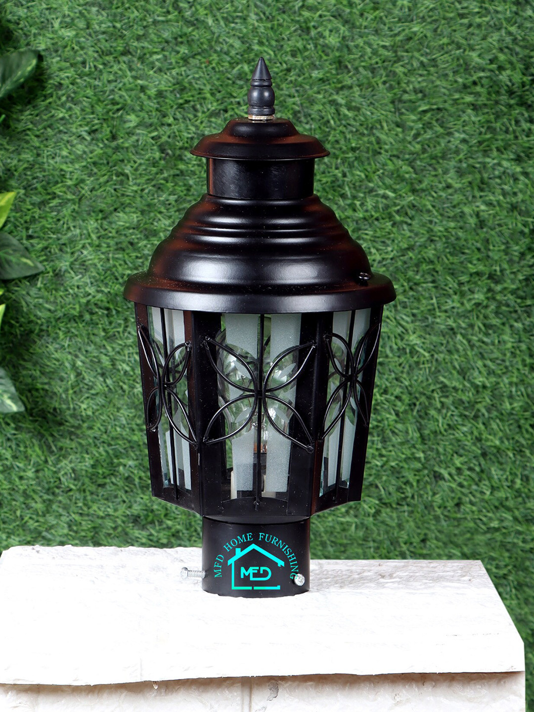 MFD HOME FURNISHING Black Contemporary Outdoor Lamp