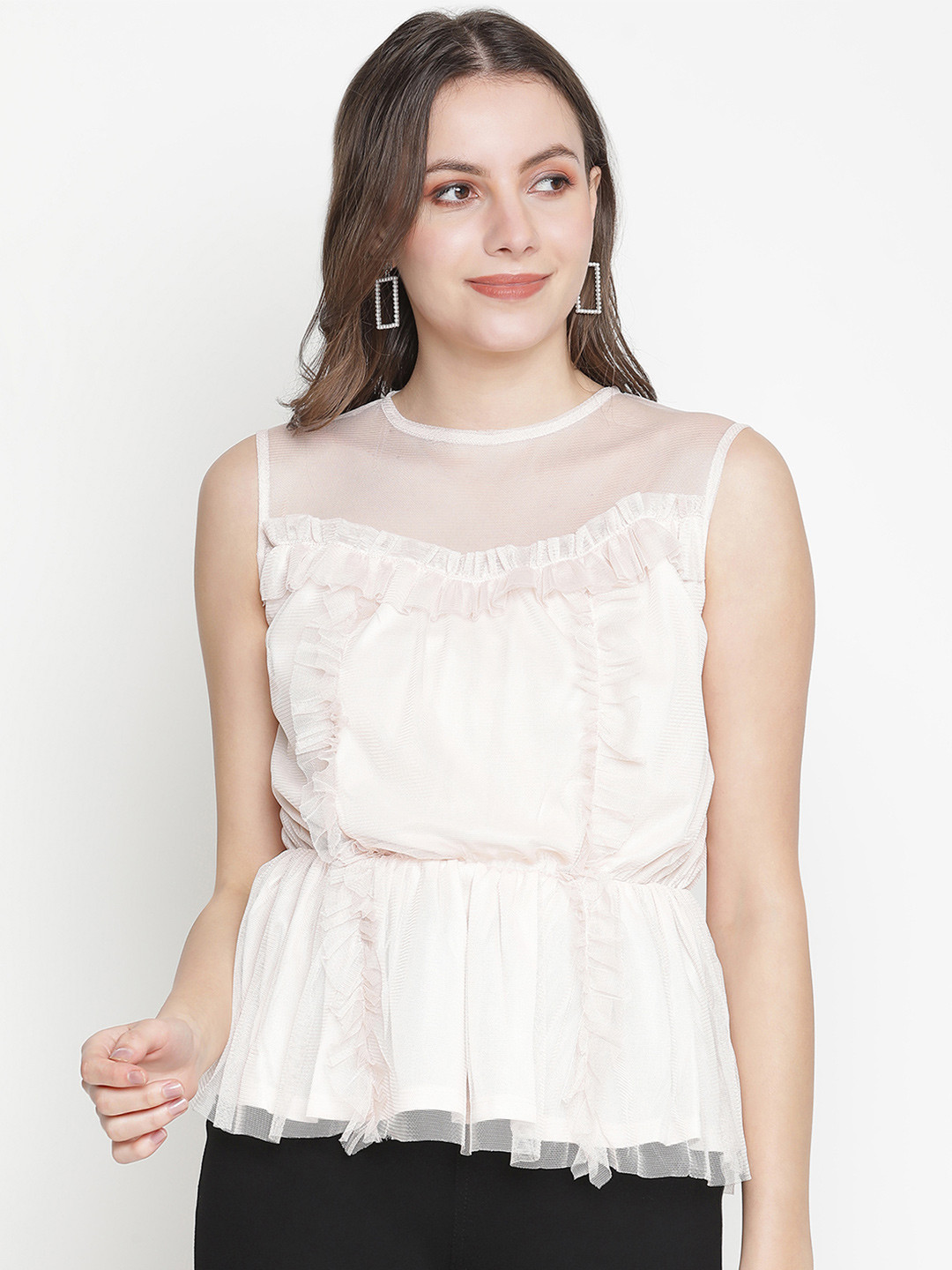 Oxolloxo Off White Ruffles Top