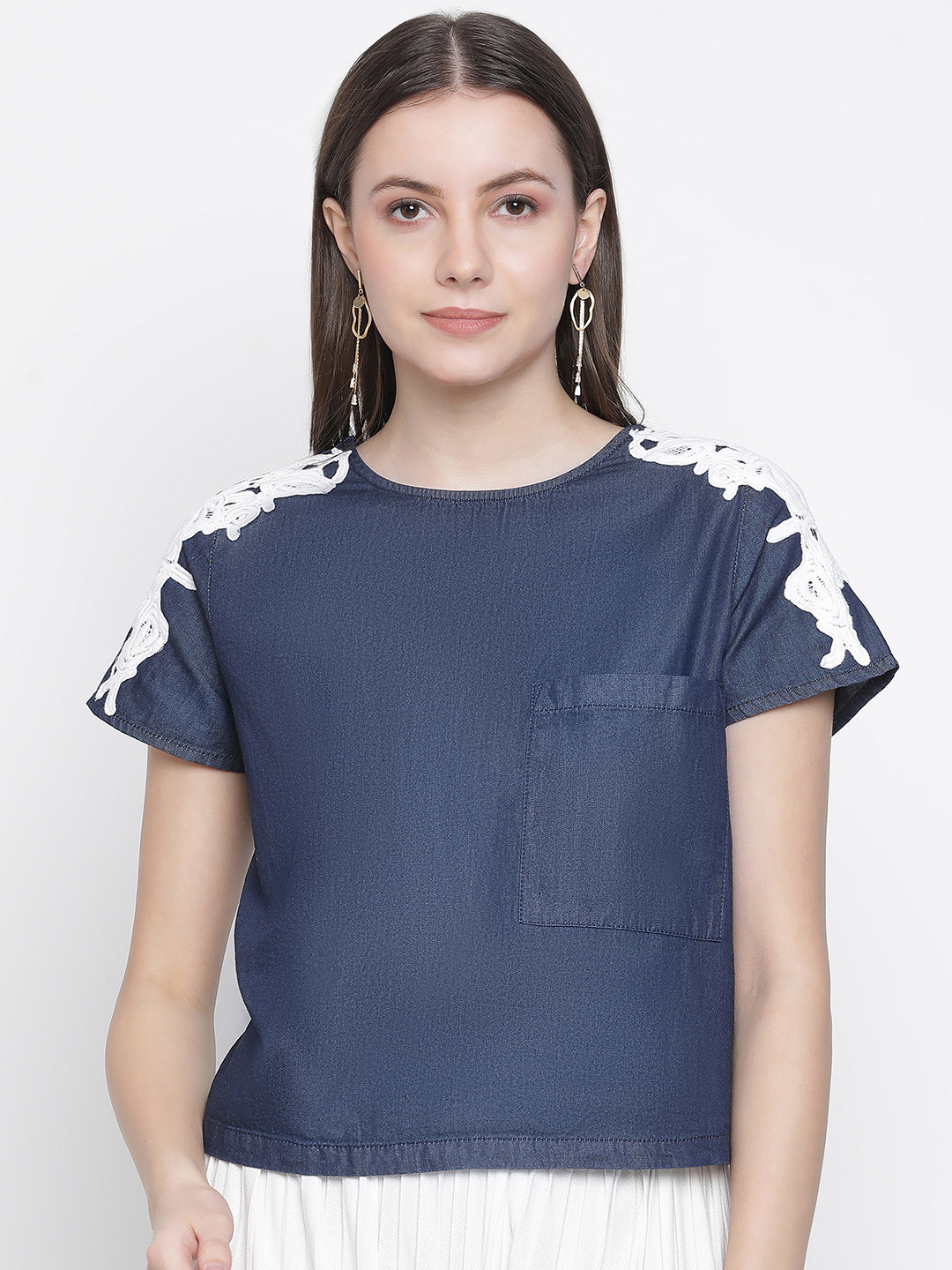 Oxolloxo Blue Extended Sleeves Top