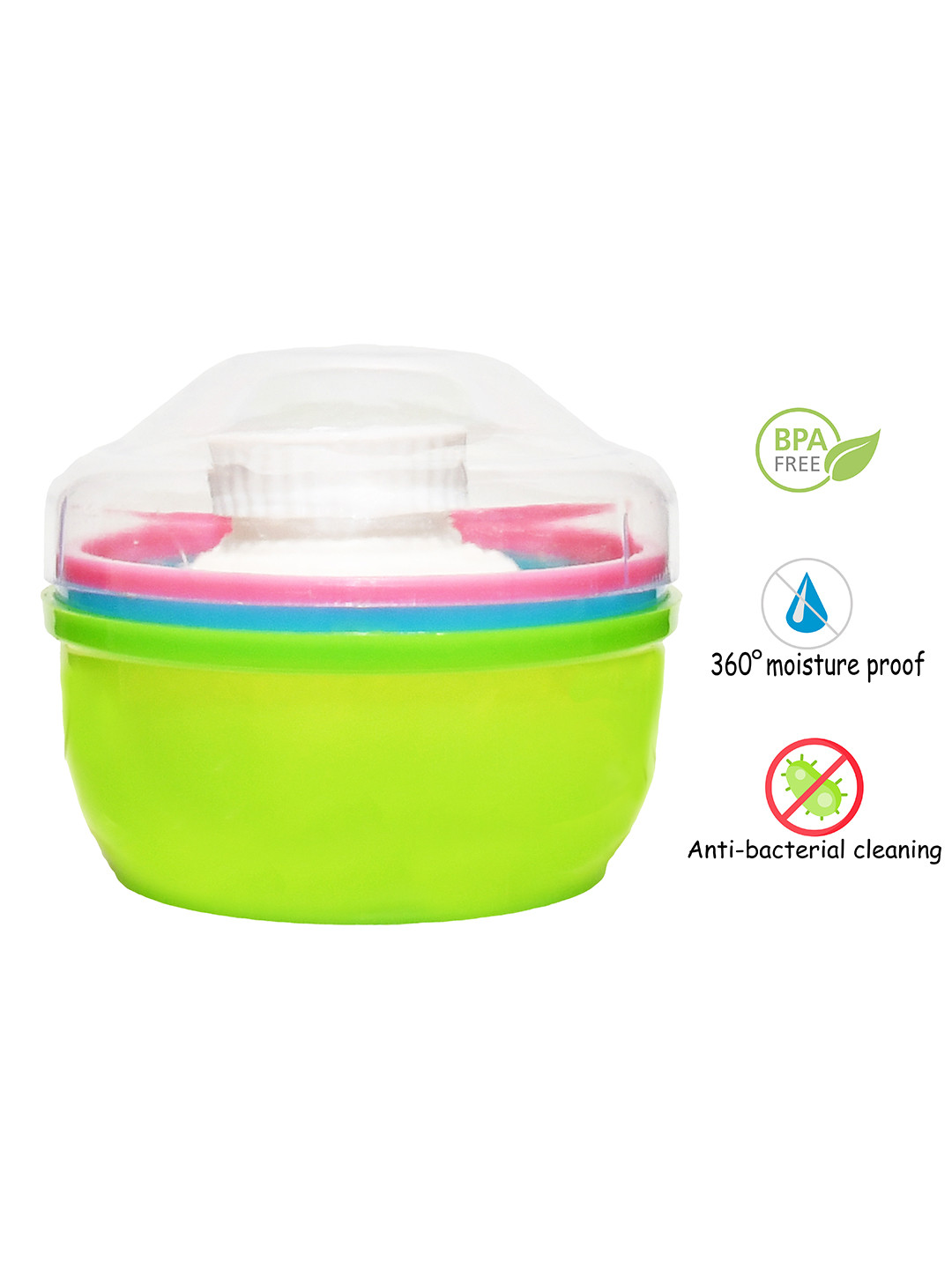 The Little Lookers Kids Green Powder Puff with Container