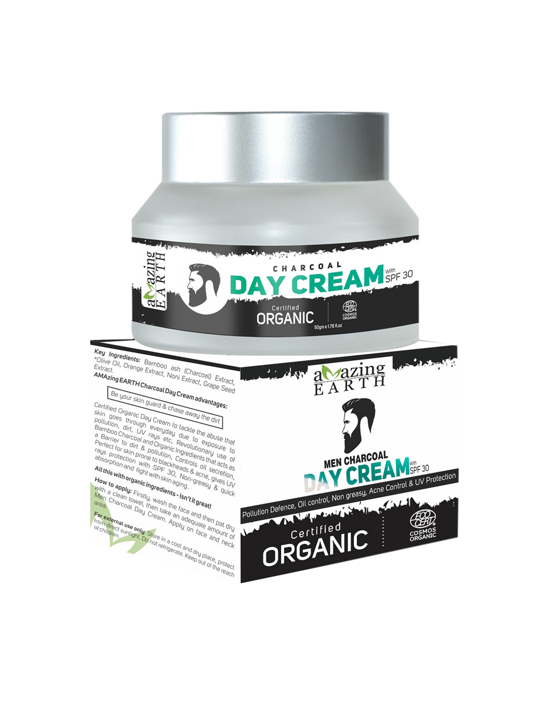 Amazing Earth Men Charcoal Day Cream with SPF 30 - 50 g