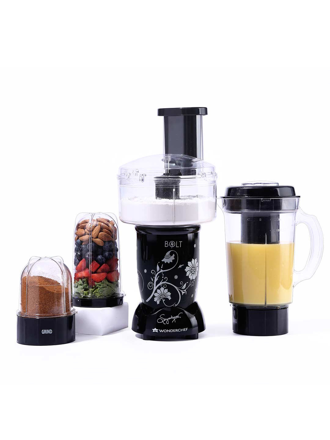 Wonderchef Black 4 Jar Nutri-blend BOLT Food Processor & Atta Kneader 600 W