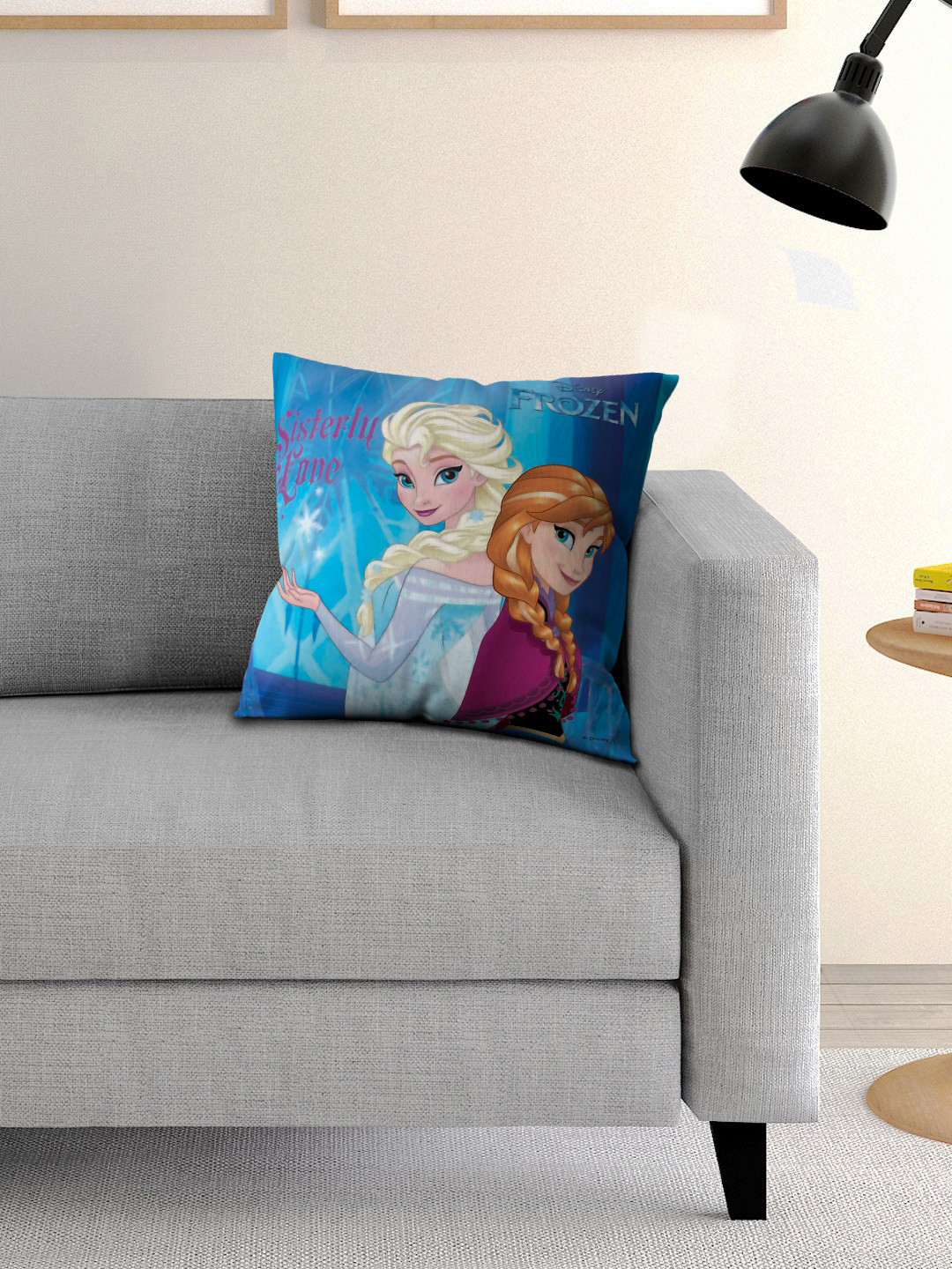 Athom Trendz Disney Frozen Blue Single 16'' x 16'' Square Cushion with Cover