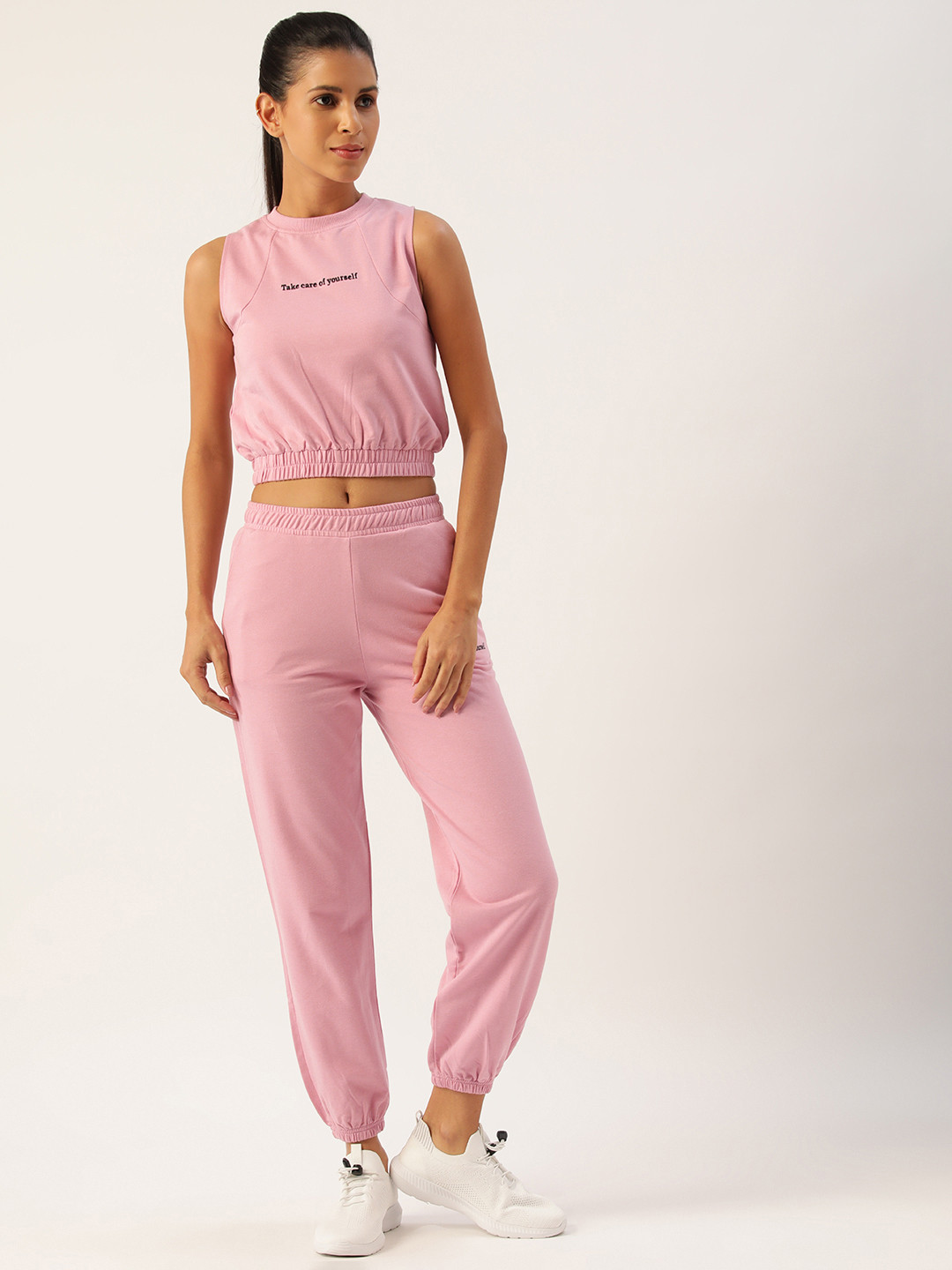 FEMEA Women Pink Print Detailed Co-Ords