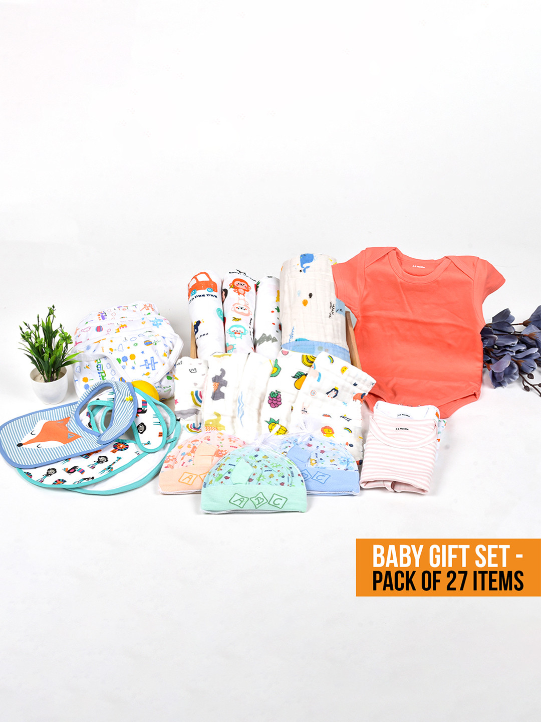 Moms Home Infant 27pc Organic Cotton Baby Apparel Gift Set