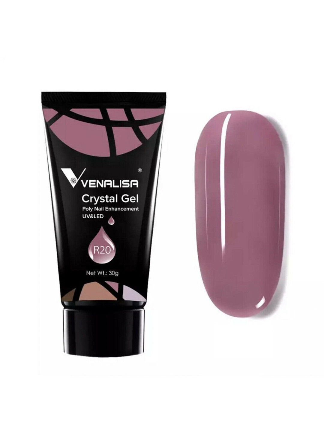 VENALISA UV & LED Acrylic Poly Crystal Nail Extension Gel Polish 30 g - Shade R20