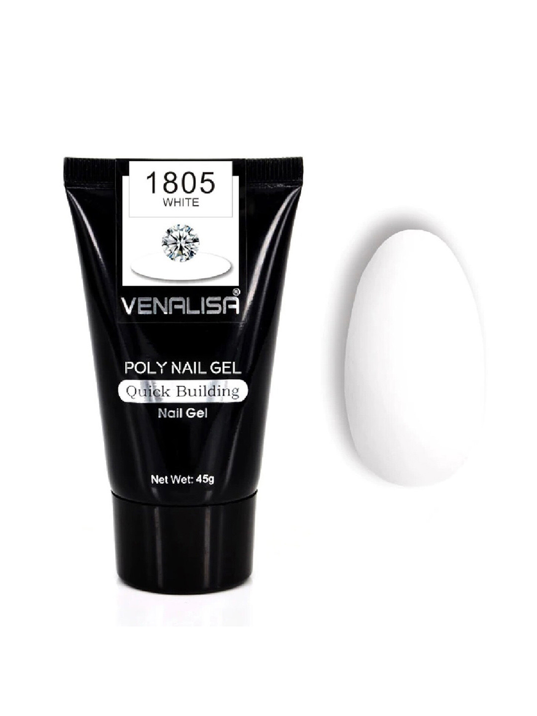 VENALISA Quick Building Long Lasting UV-LED Poly Nail Gel 45g - White 1805