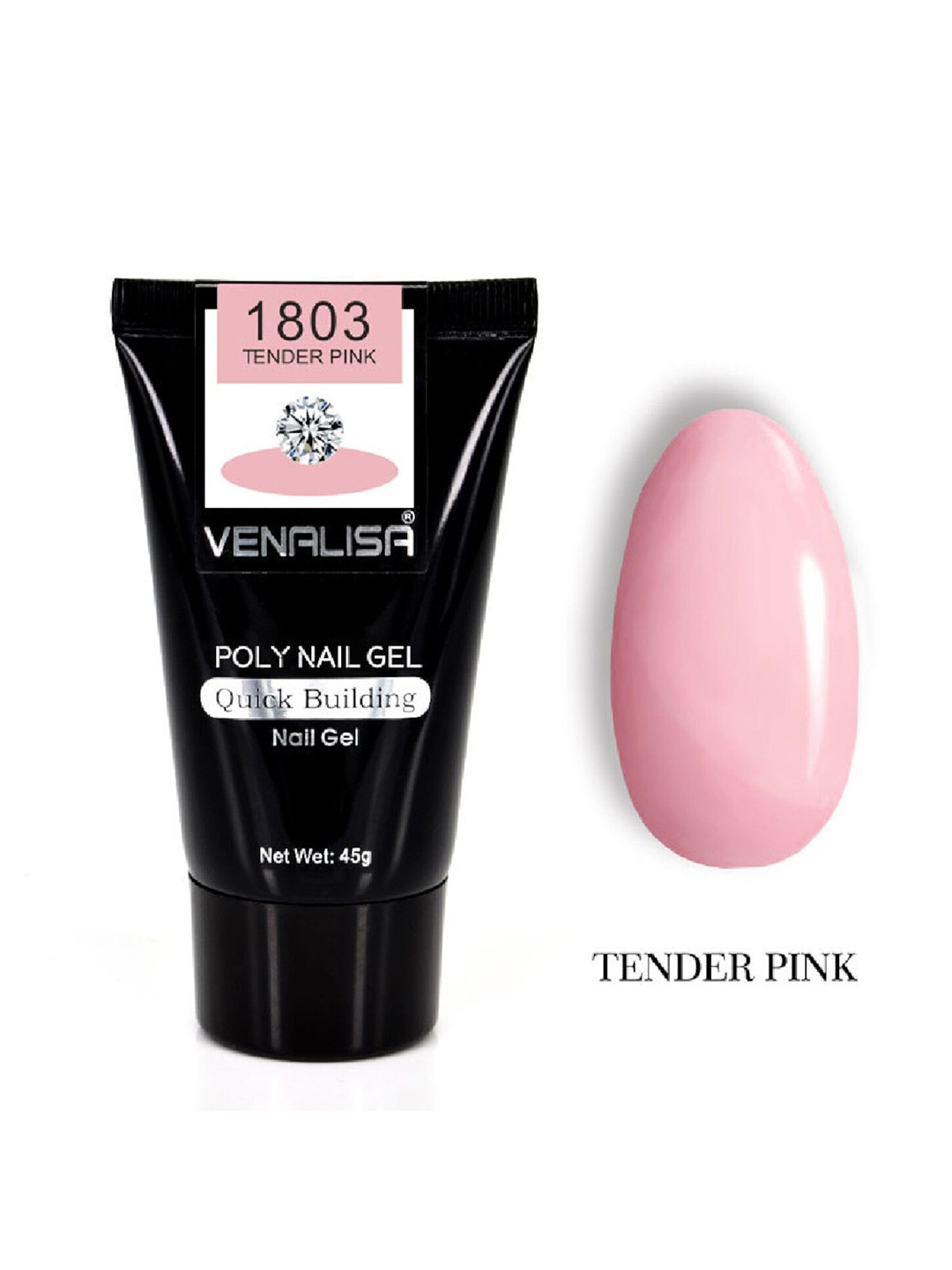 VENALISA Quick Building Long Lasting UV-LED Poly Nail Gel 45g - Tender Pink 1803