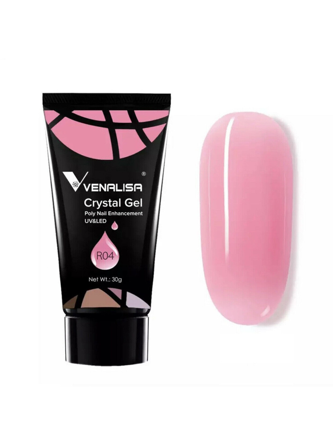VENALISA UV & LED Acrylic Poly Crystal Nail Extension Gel Polish 30 g - Shade R04