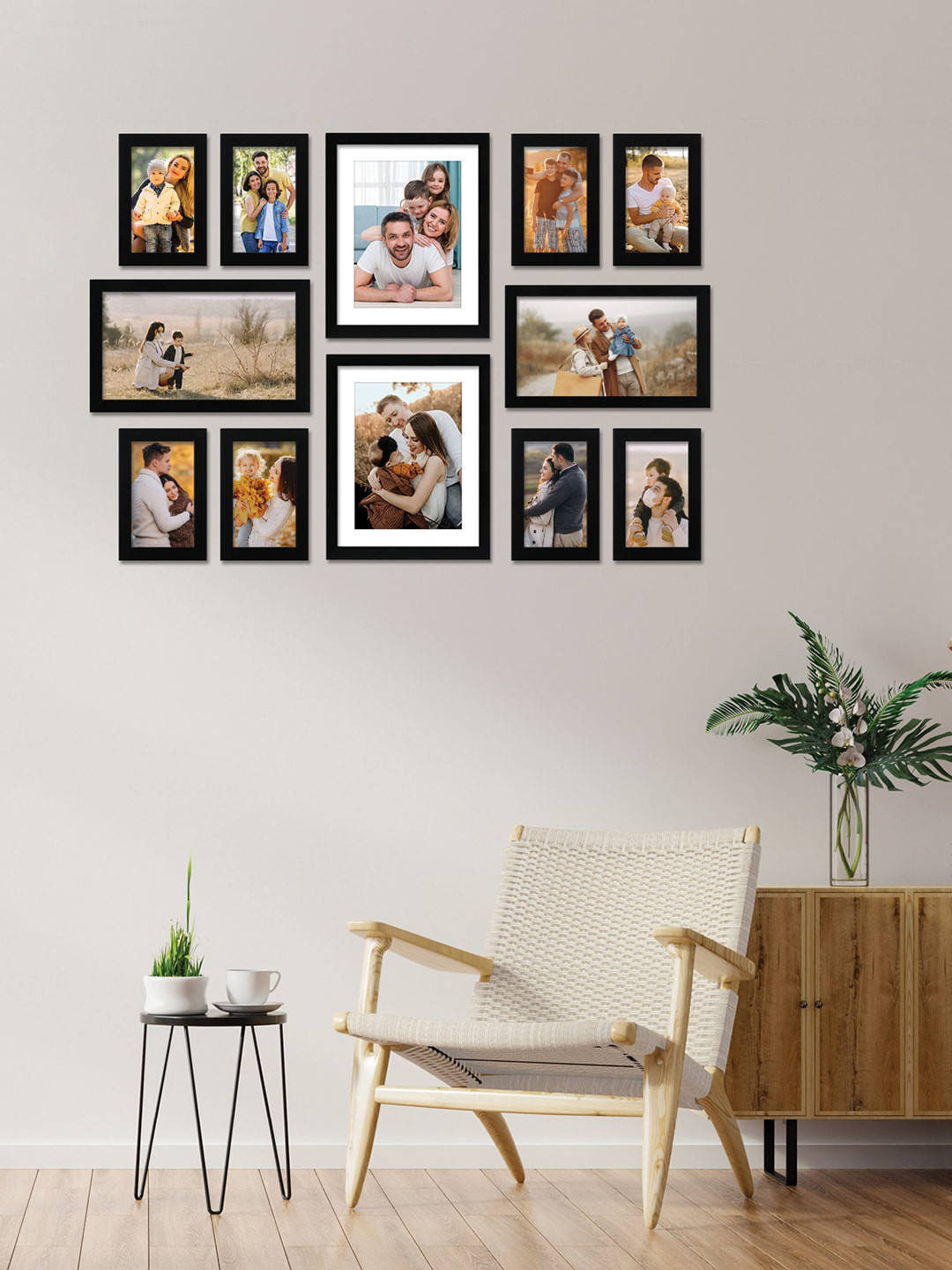 RANDOM Black Set of 12 Solid Wall Photo Frames