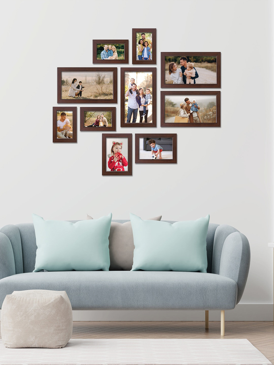 RANDOM Set Of 10 Brown Solid Individual Photo Frames
