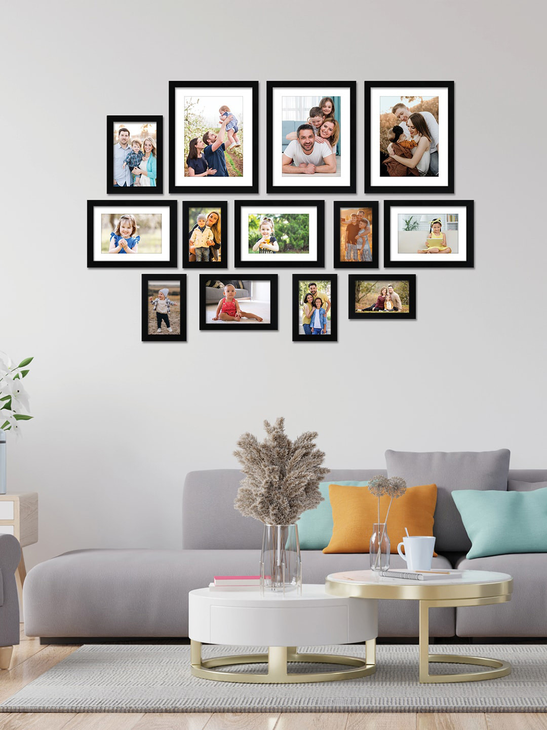 RANDOM Set Of 13 Black Solid Synthetic Collage Photo Frames