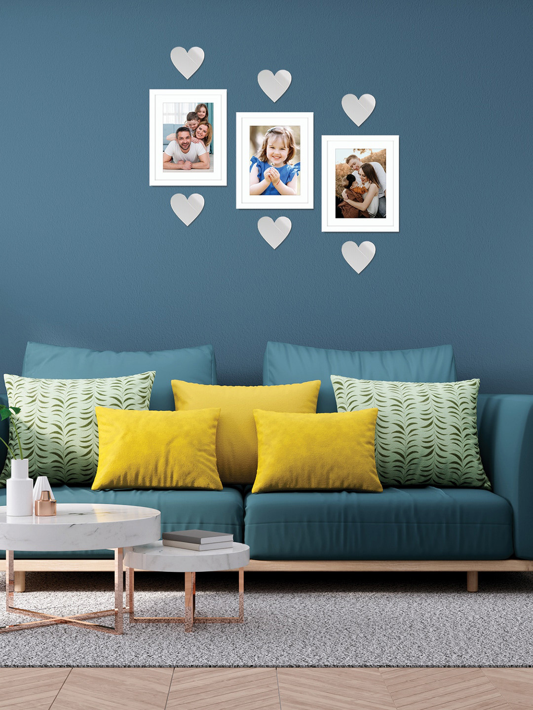 RANDOM Set of 3 Individual Photo Frames with Heart Plaque