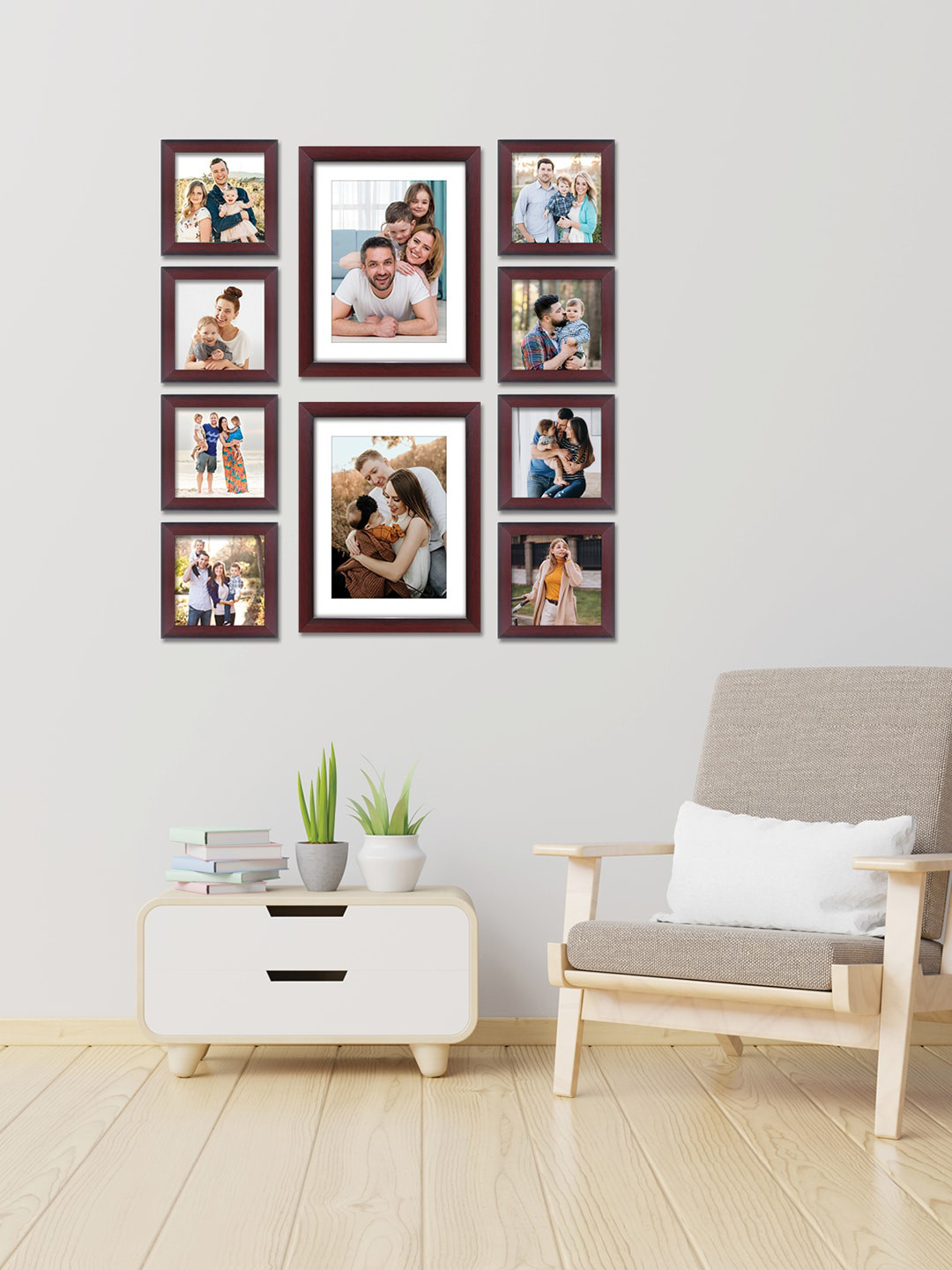 RANDOM Set Of 10 Brown Solid Collage Photo Frame