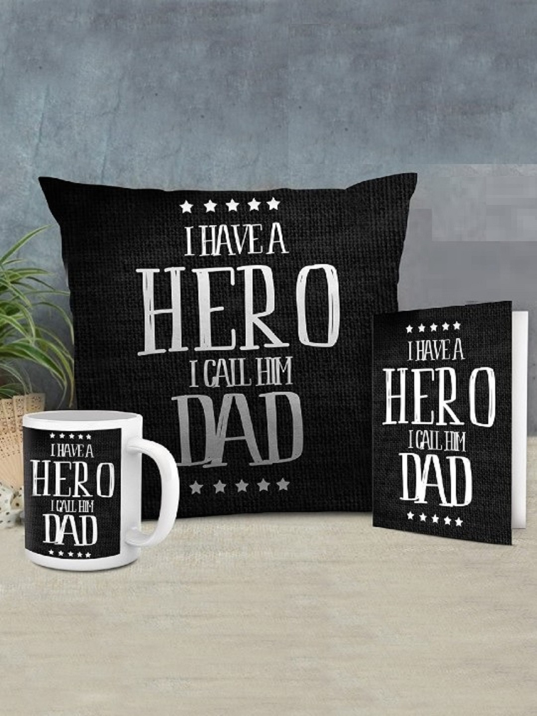 TIED RIBBONS Black & White Printed Fathers Day Gift Hamper