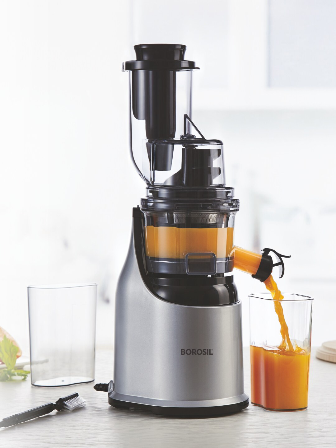 Borosil Health Pro Black Plastic Over Load Protection 2 Jars Wet and Dry Grinder with Juicer-200W