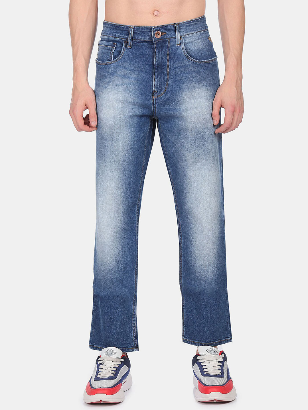 Flying Machine Men Blue Heavy Fade Jeans