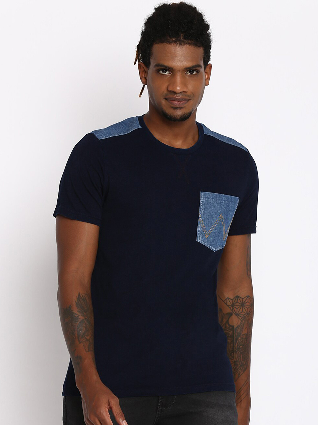 Wrangler Men Blue Regular Fit T Shirt