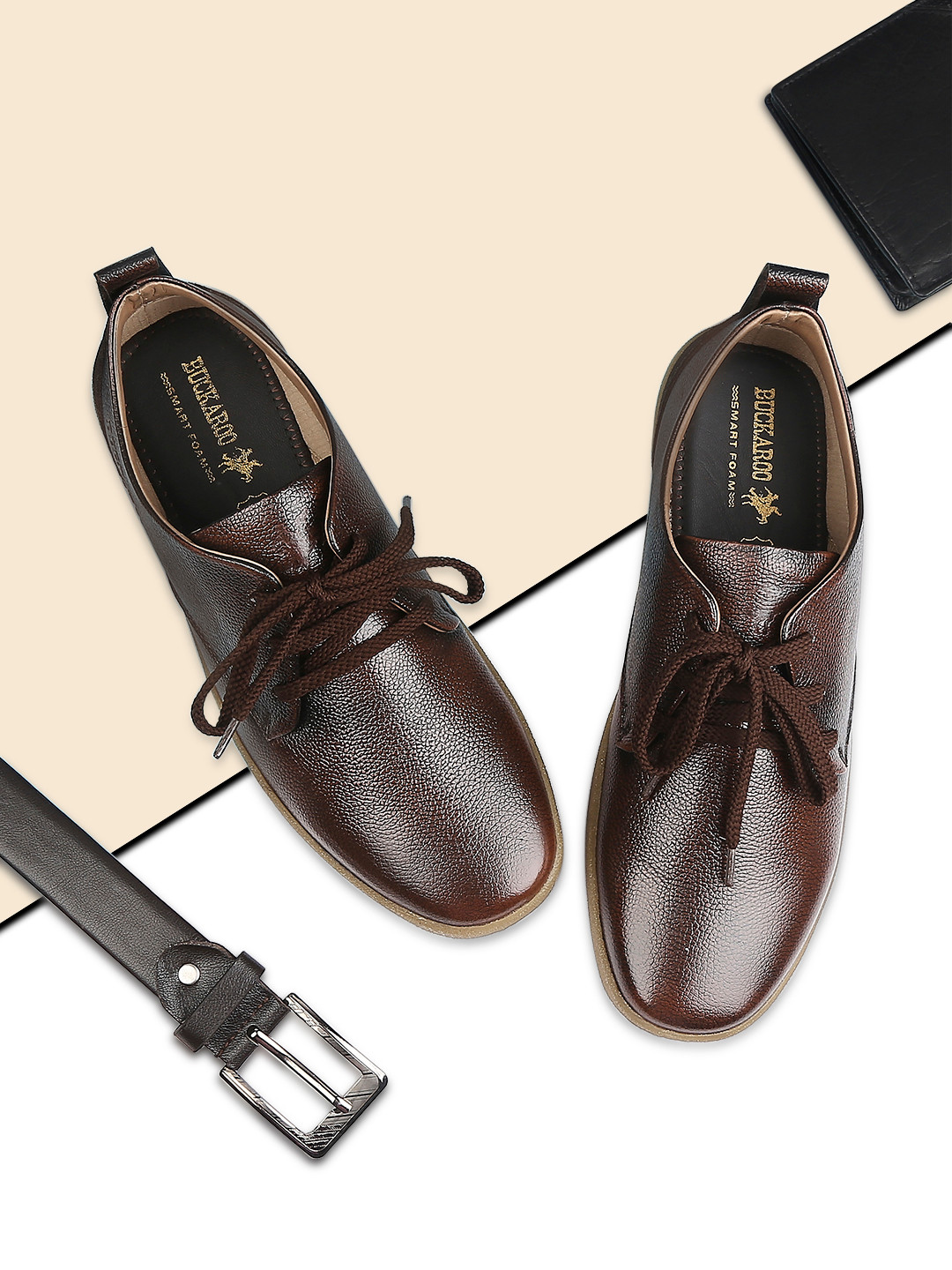 Buckaroo Men Brown Leather Sneakers