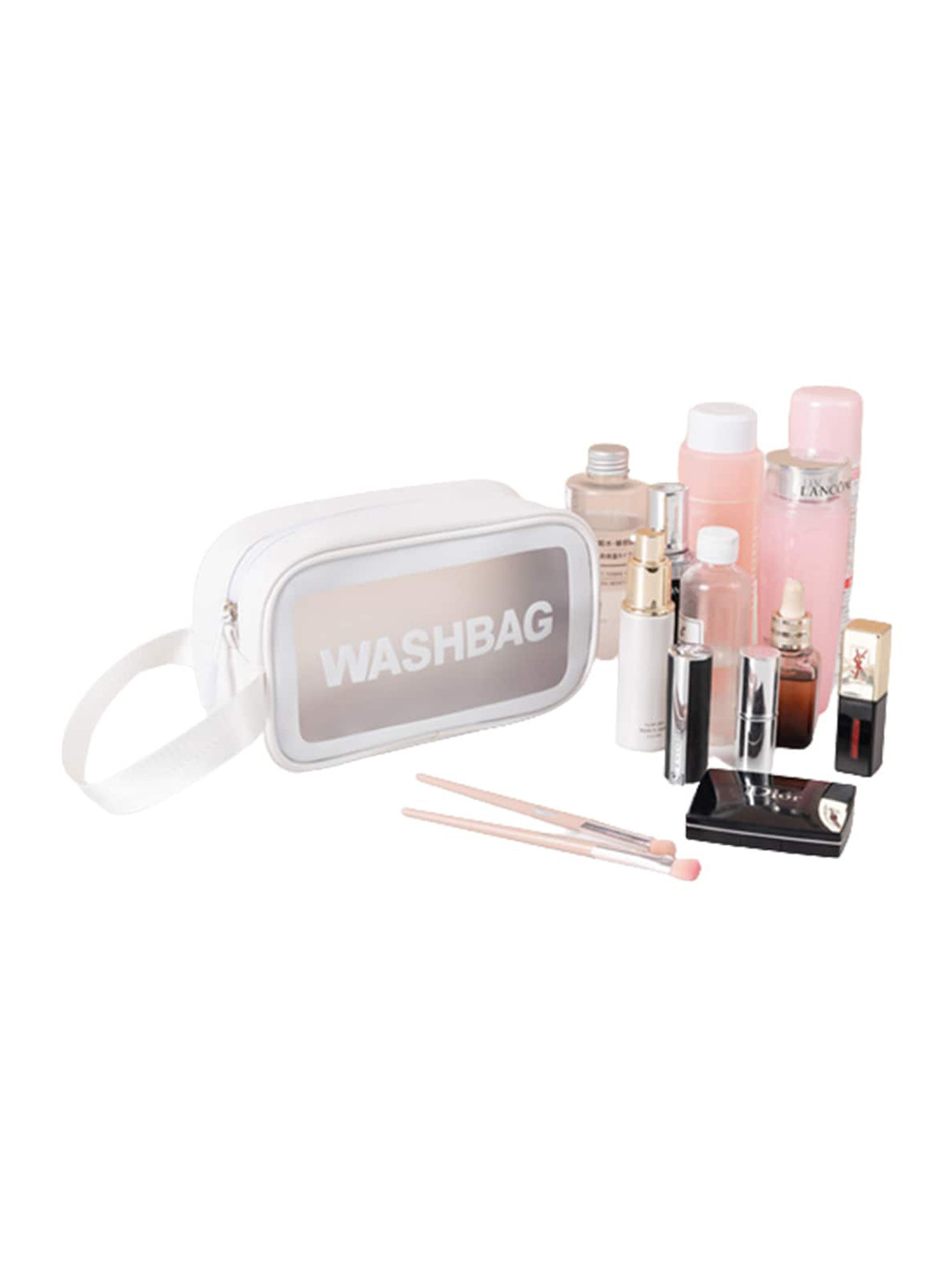 Queue White Solid Waterproof Makeup Bag
