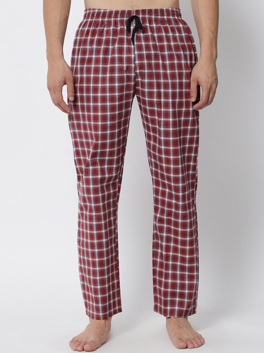 FFLIRTYGO Men Brown Checked Cotton Lounge Pants
