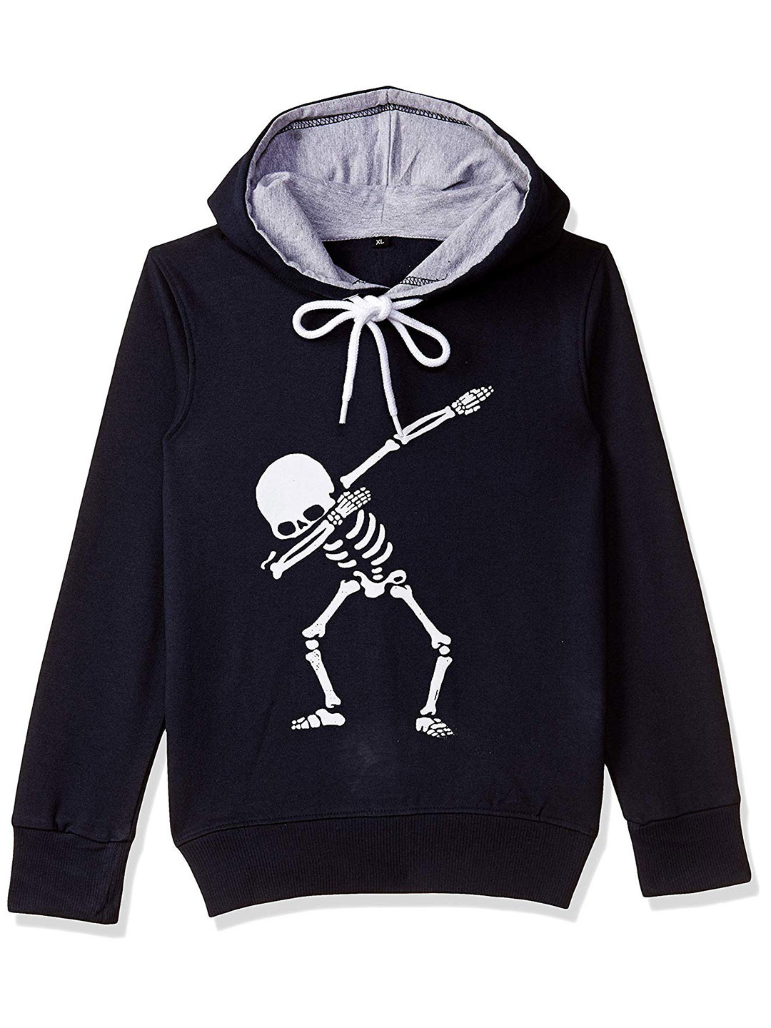 FAZZA Boys Black Printed Hooded Sweatshirt