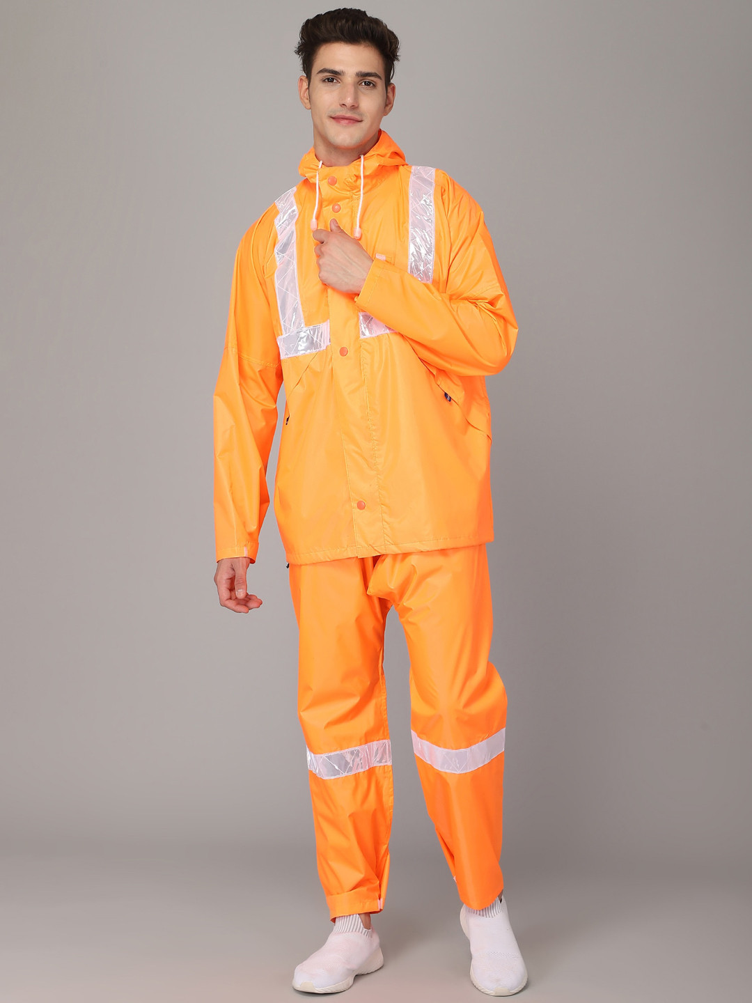 THE CLOWNFISH Charles Men Orange Solid Waterproof & Seam Sealed Rain Suit