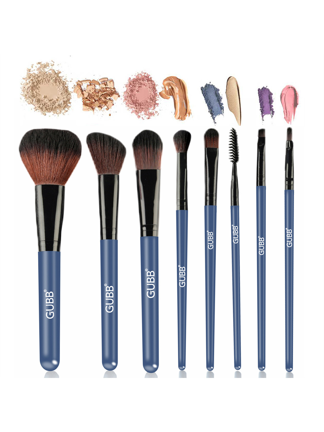 GUBB Set of 8 Makeup Brushes - Black