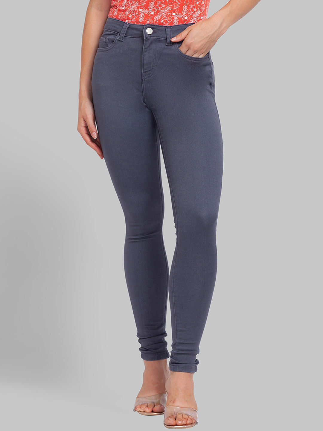 Parx Women Grey Skinny Fit Jeans