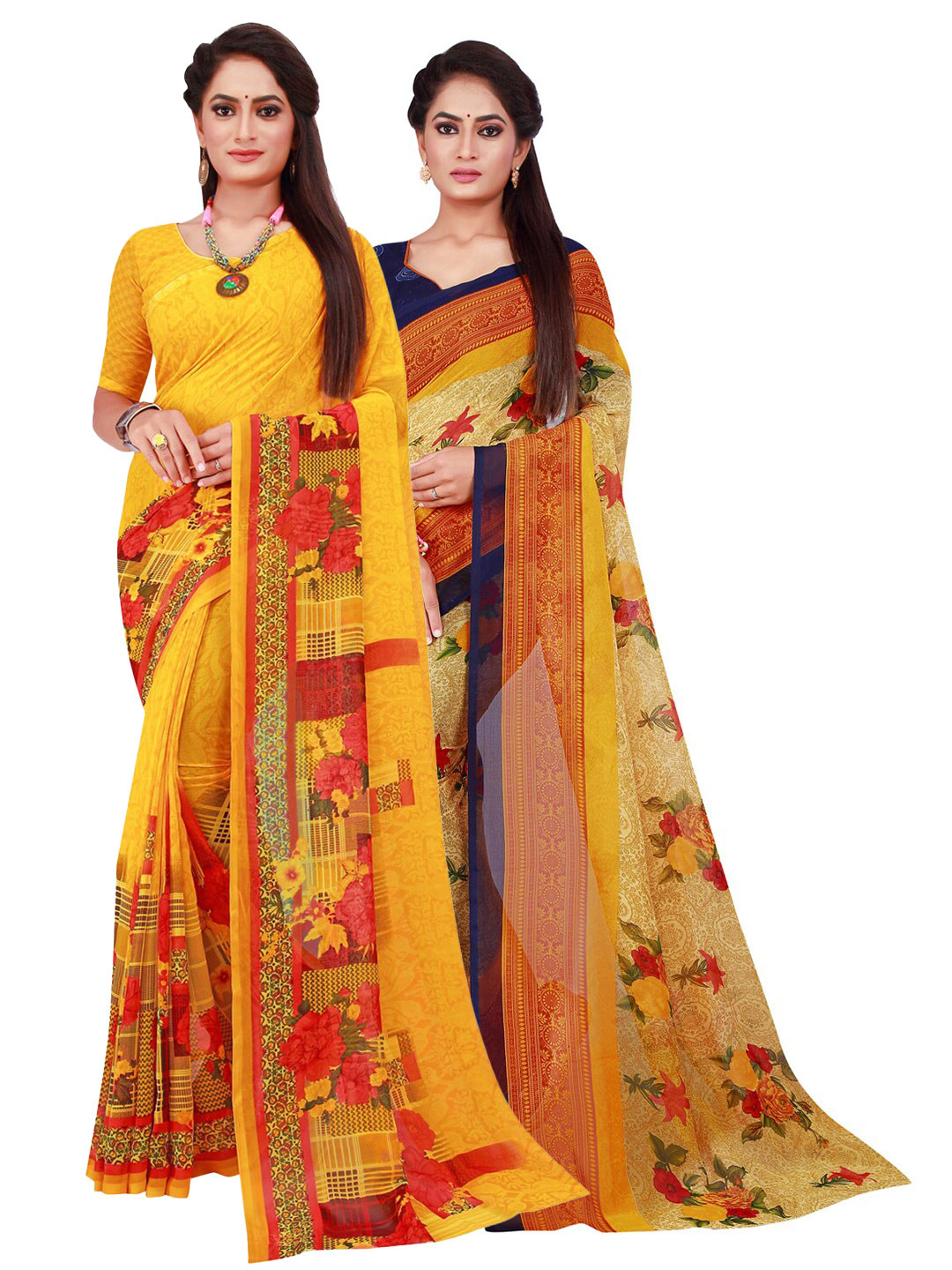 Florence Women Yellow Sarees