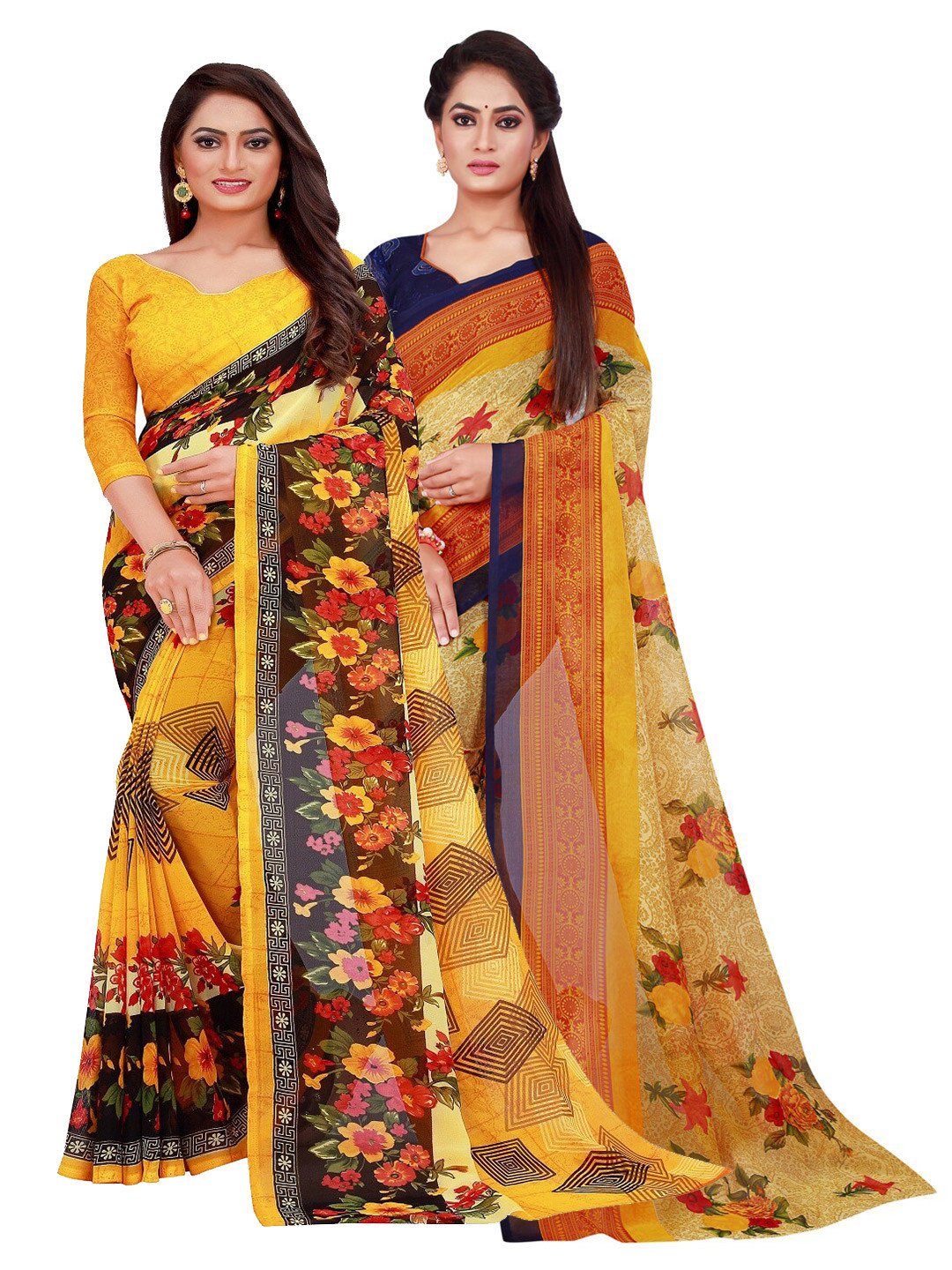 Florence Women Yellow Sarees