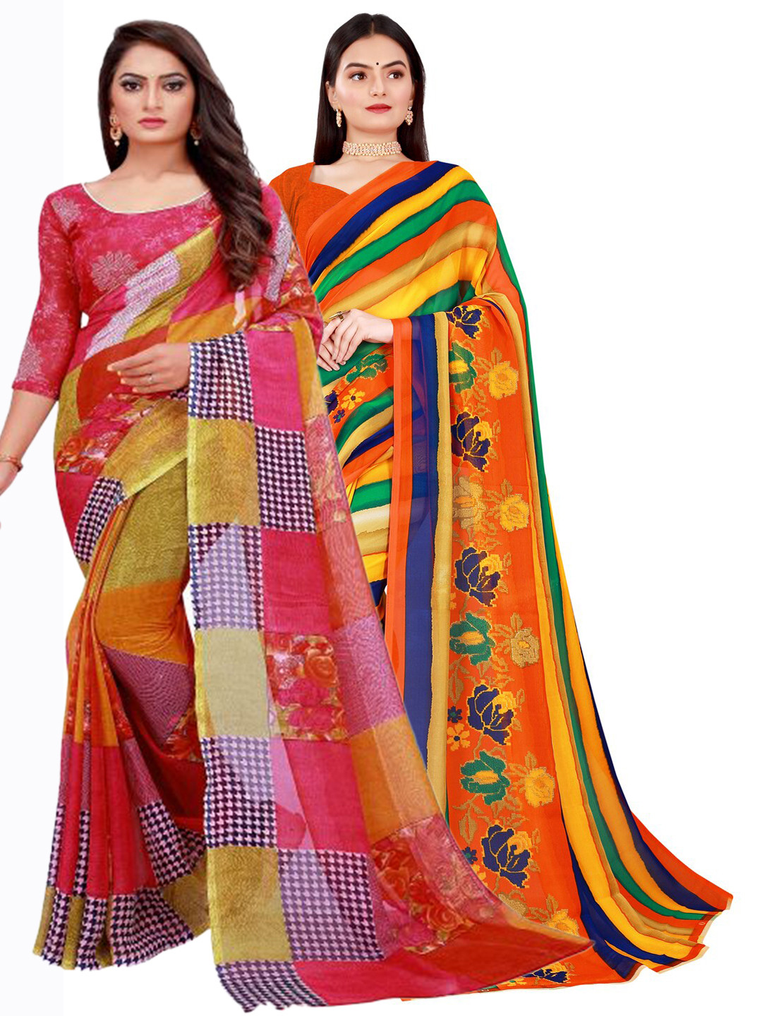KALINI Women Red Sarees