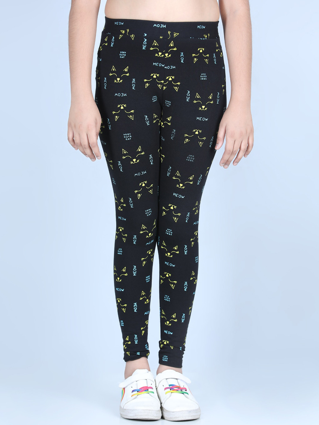 StyleStone Girls Black Printed Leggings