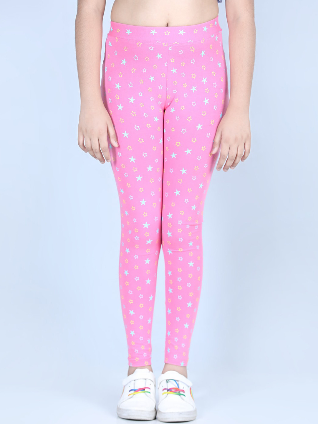 StyleStone Girls Pink Printed Tights