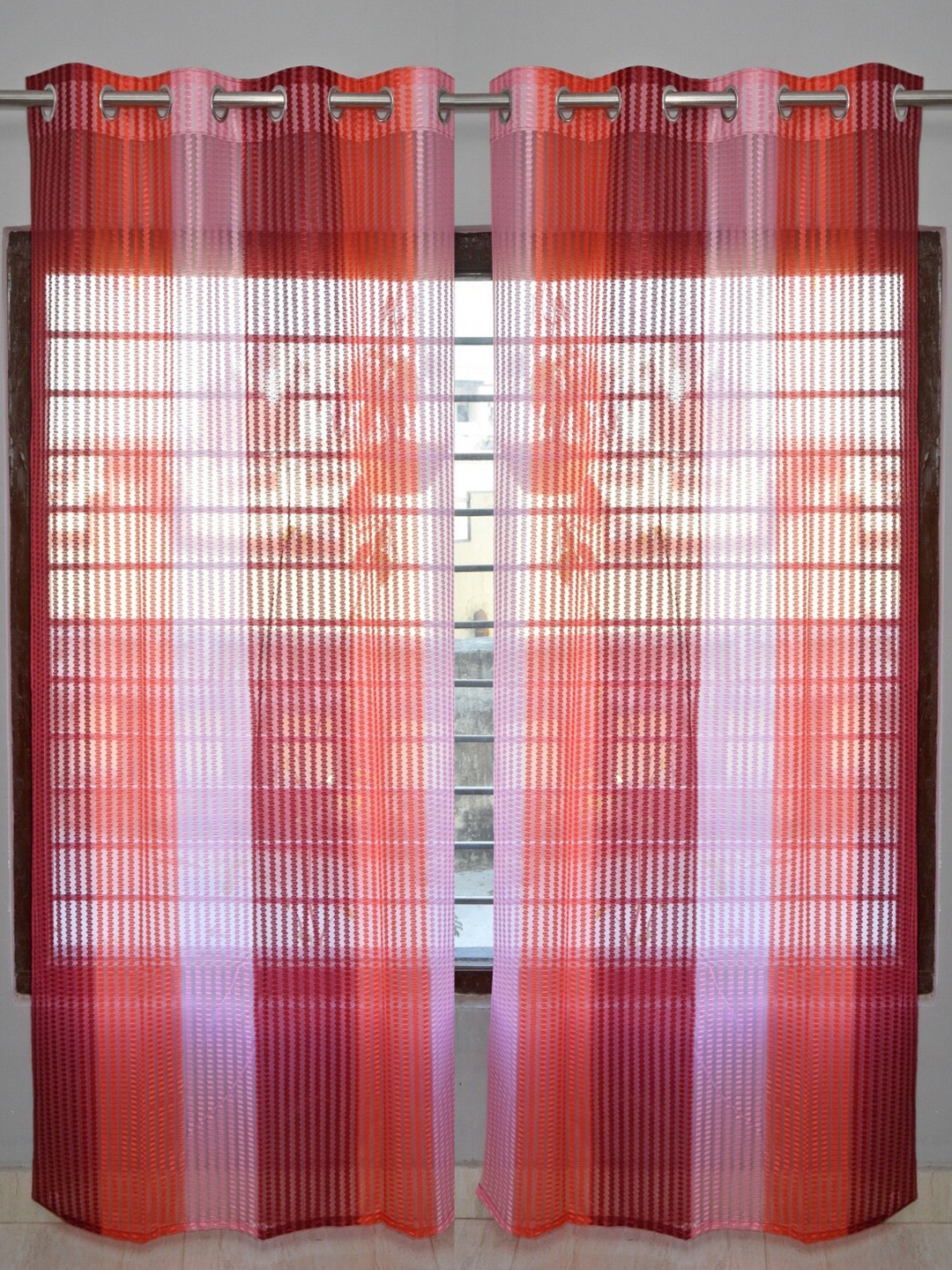 Homefab India Unisex Maroon Curtains and Sheers