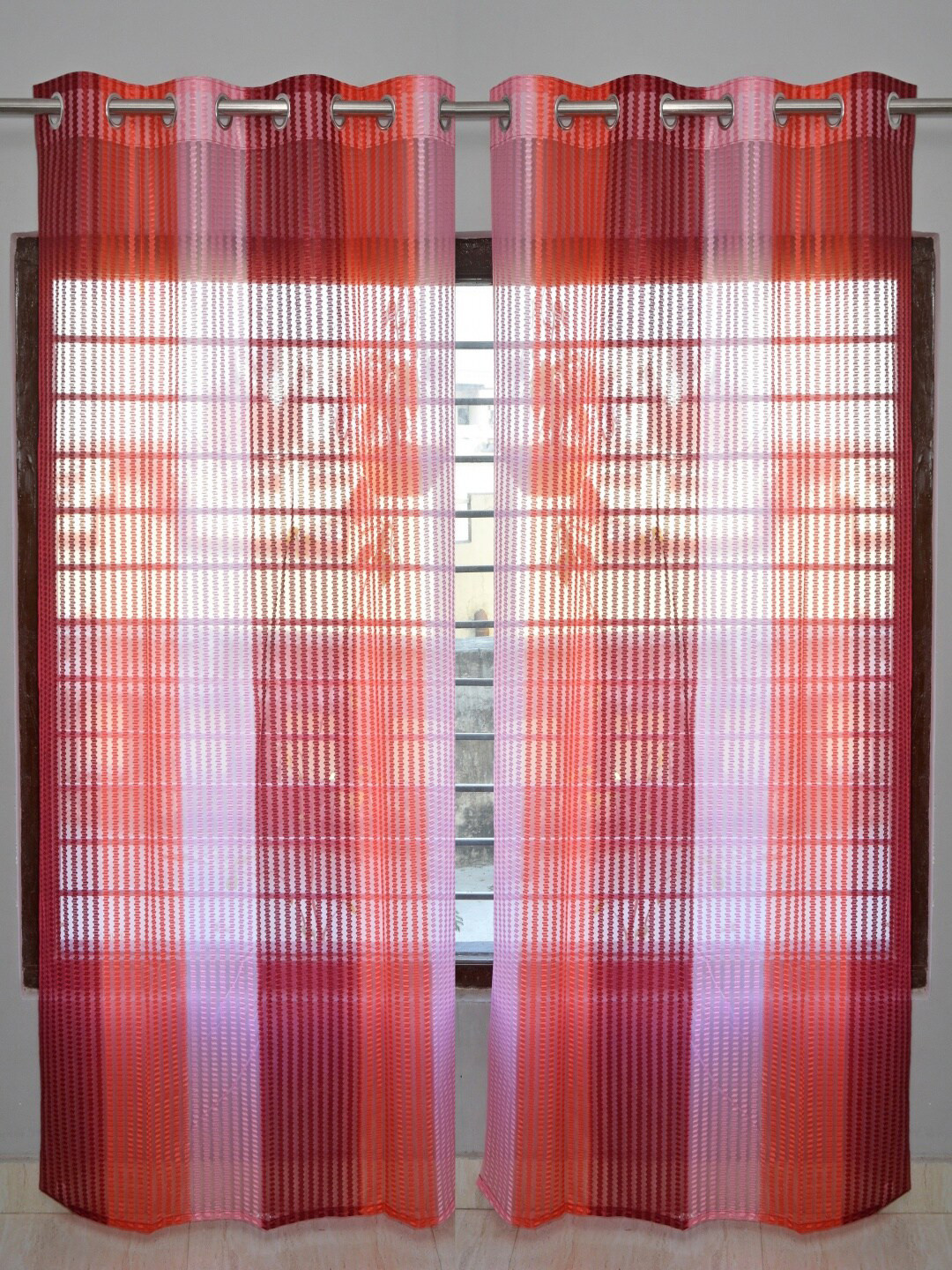 Homefab India Unisex Maroon Curtains and Sheers