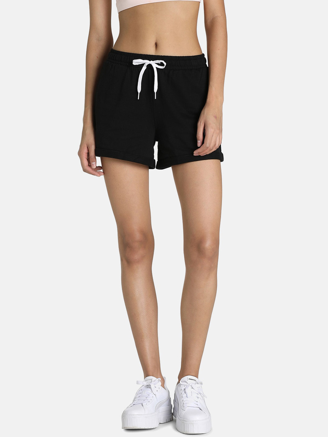 Puma Women Black SUMMER STRIPES Shorts