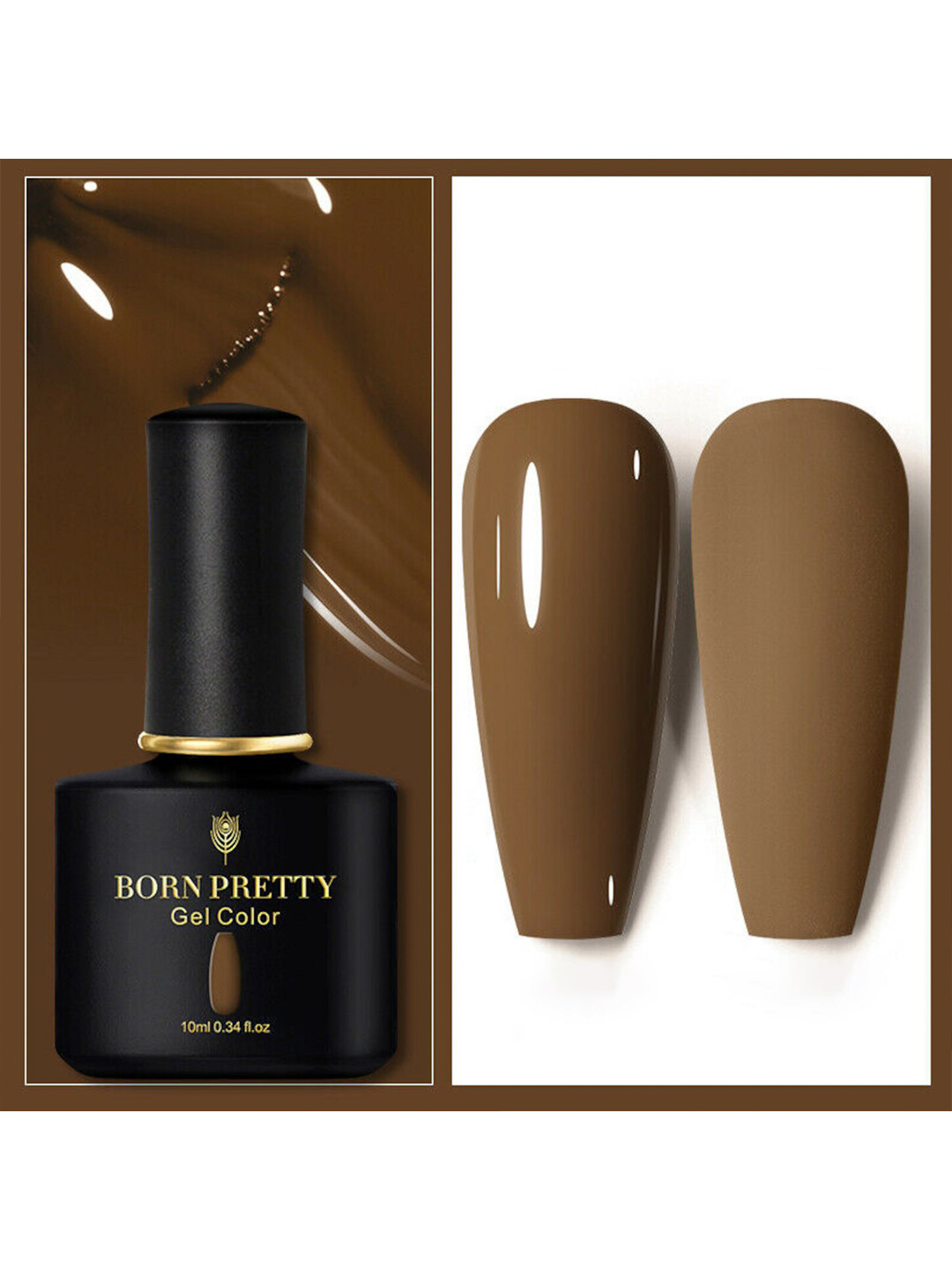 BORN PRETTY Black Spar Series Glossy UV LED Matte Gel Nail Polish - Shade 58