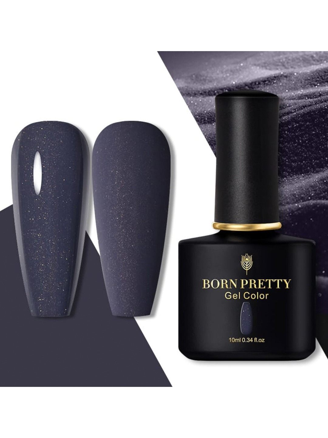 BORN PRETTY Black Spar Series Glossy UV LED Matte Gel Nail Polish - Shade 55
